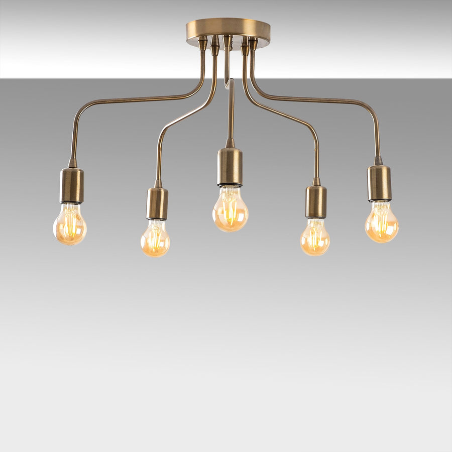 Rustik 5'li Metal Plafonyer - Altin