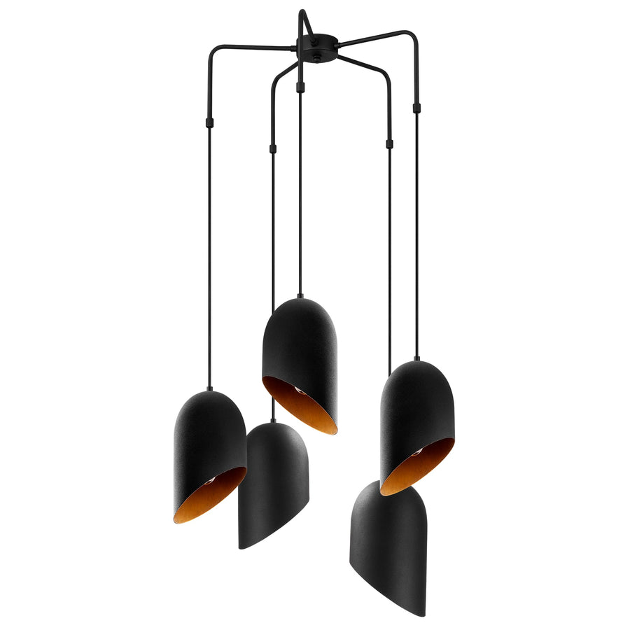 Metal 5'li Kollu Sarkıt Oval Şapka - Siyah