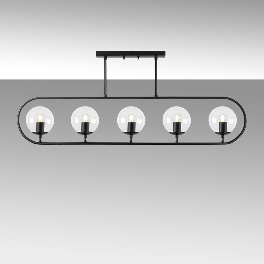 Küre Cam 5'li Oval Plafonyer - Siyah