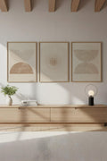 Geometrik Desenli Minimalist Tablo Seti - 3’lü Set | huhu258