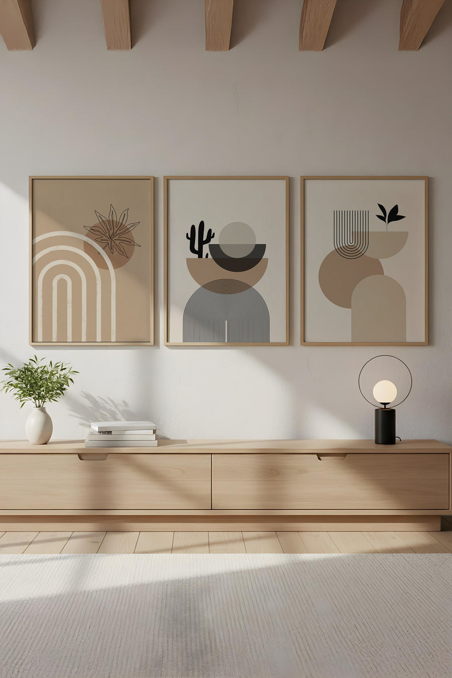 Geometrik Desenli Modern Tablo Seti - 3’lü Set | huhu264