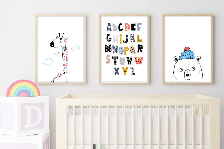 Ahşap Çerçeveli 3'lü Set Tablo