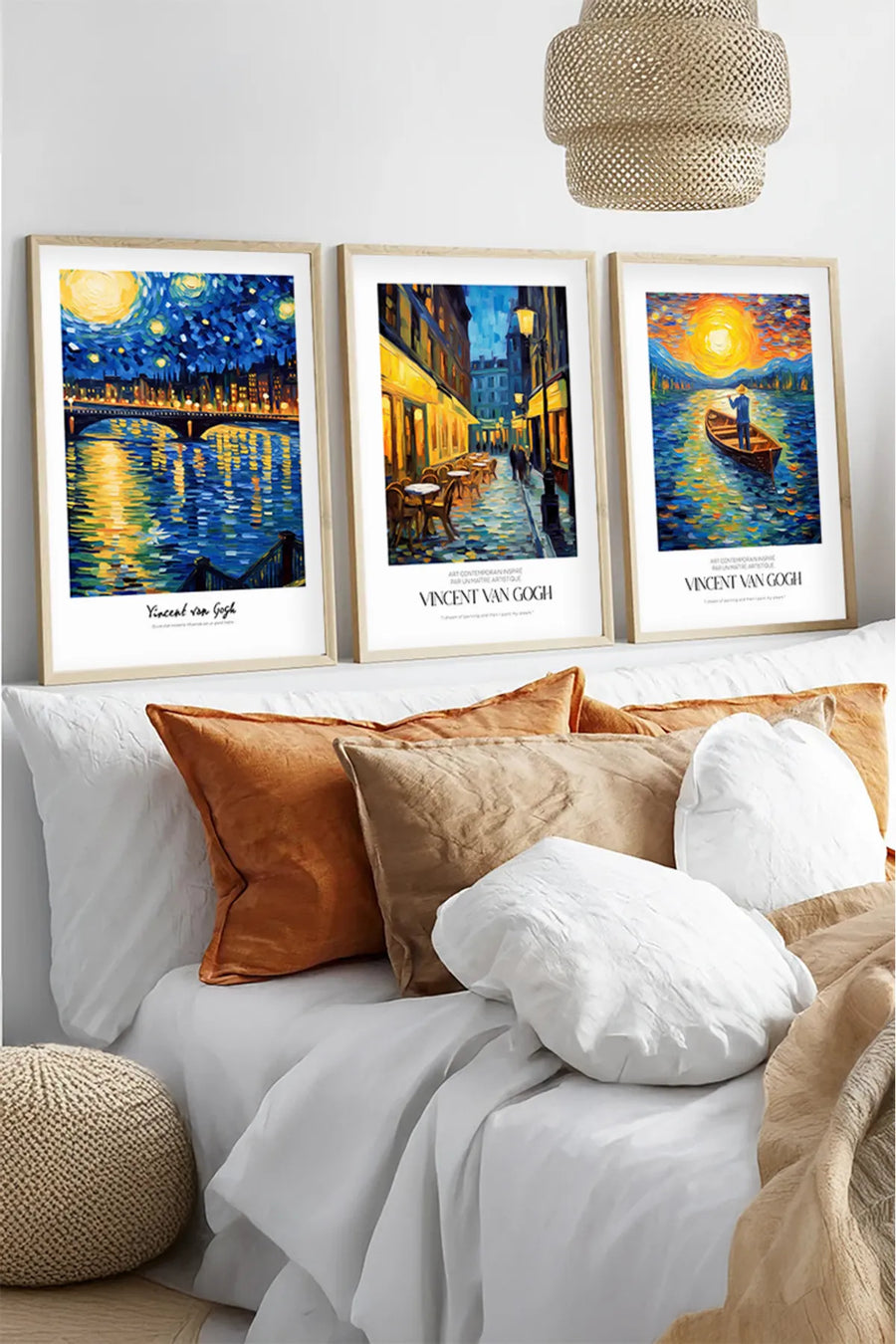 Ahşap Çerçeveli Vincent Van Gogh Tablo Seti | Huhu527