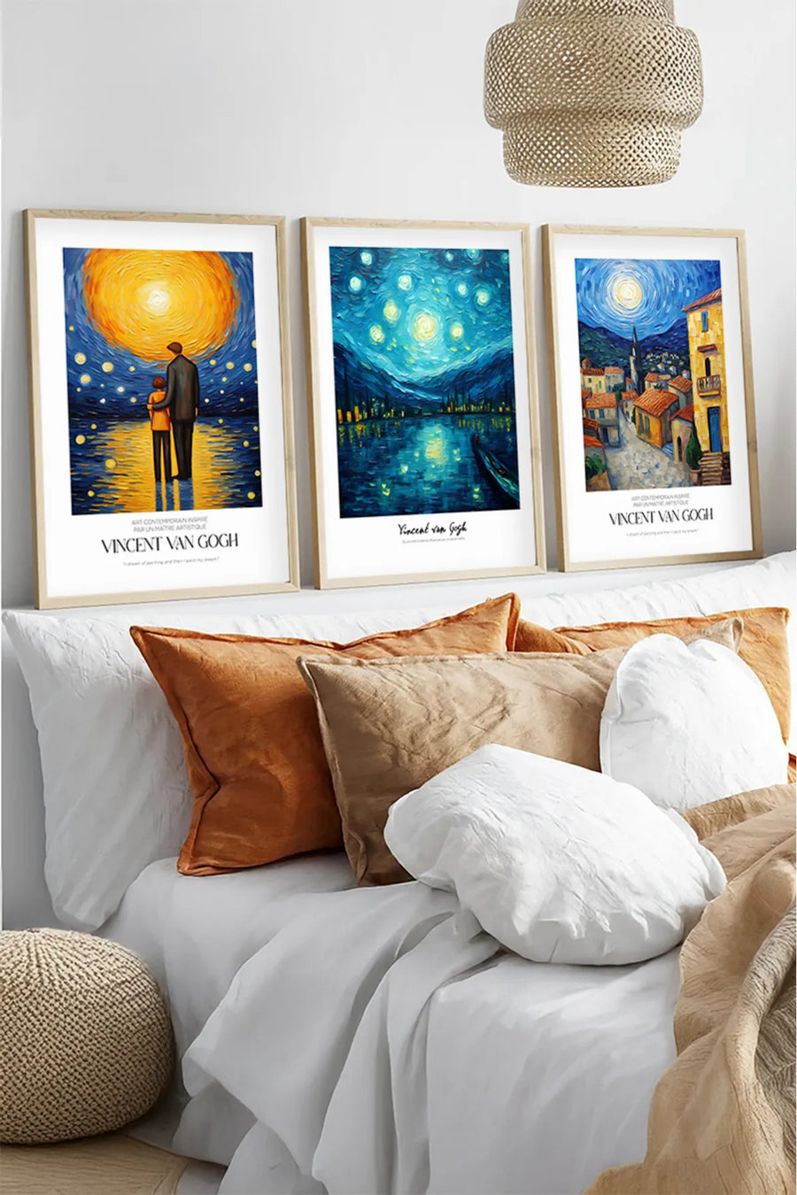 Ahşap Çerçeveli Vincent Van Gogh Tablo Seti | Huhu529