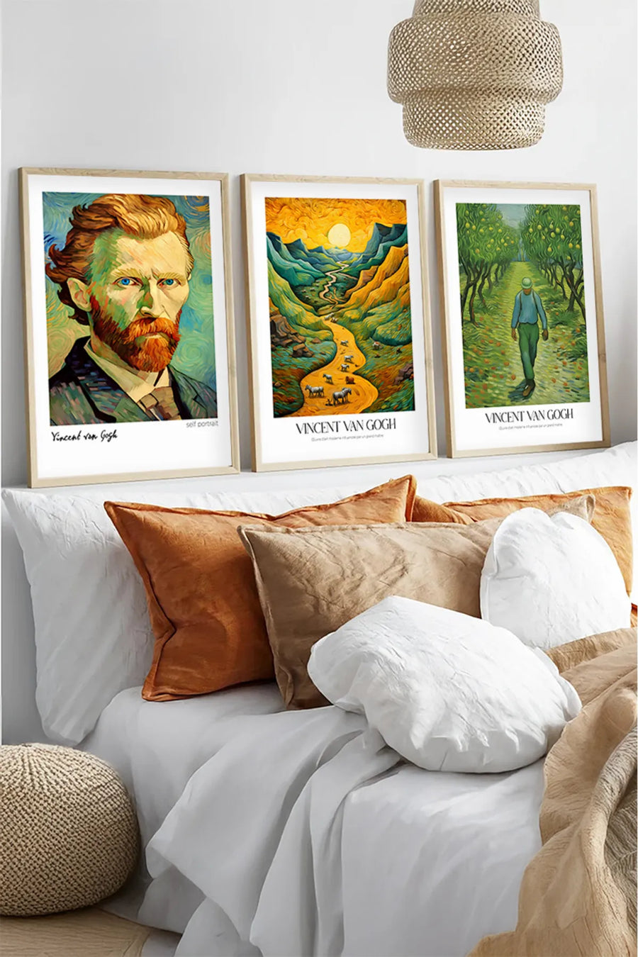 Ahşap Çerçeveli Vincent Van Gogh Tablo Seti | Huhu530