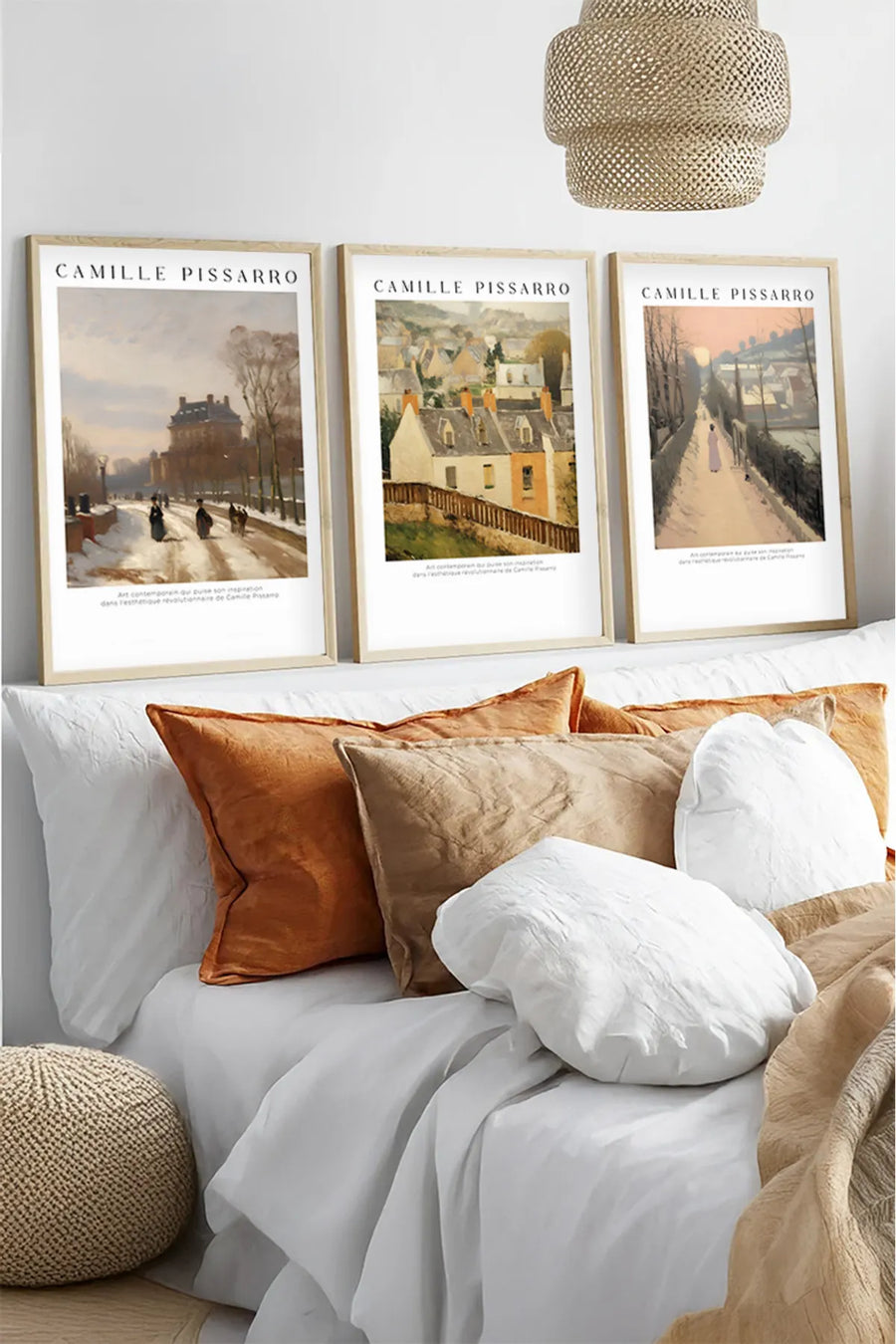 Ahşap Çerçeveli Camille Pissarro Tablo Seti | Huhu550