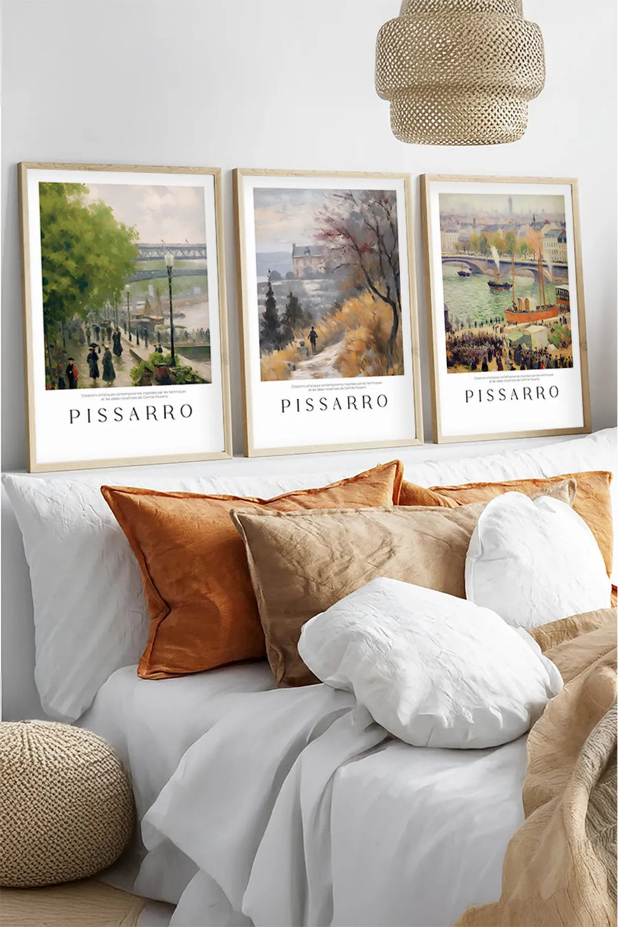 Ahşap Çerçeveli Camille Pissarro Tablo Seti | Huhu552