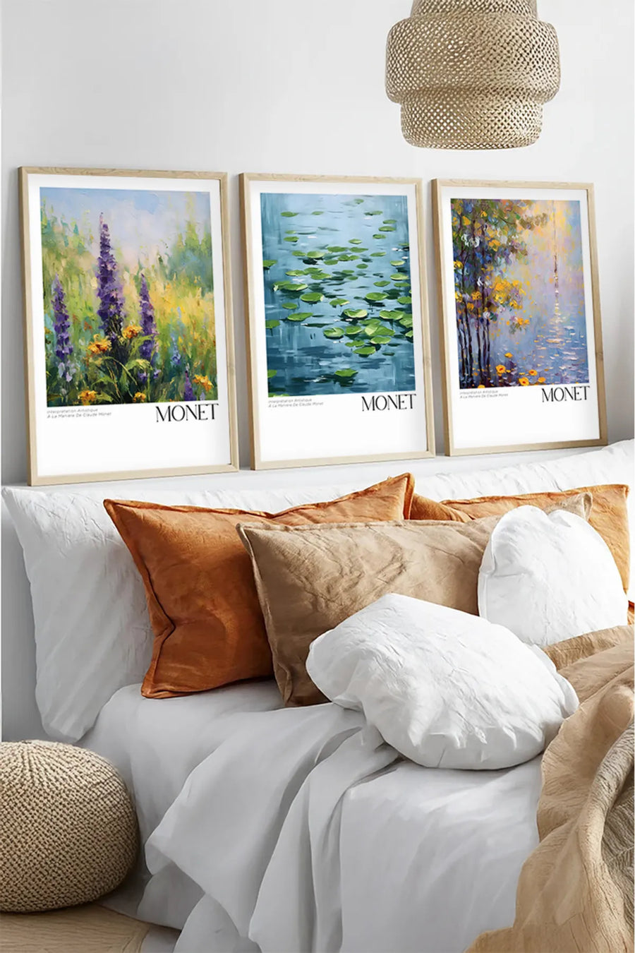 Ahşap Çerçeveli Claude Monet Tablo Seti | Huhu558