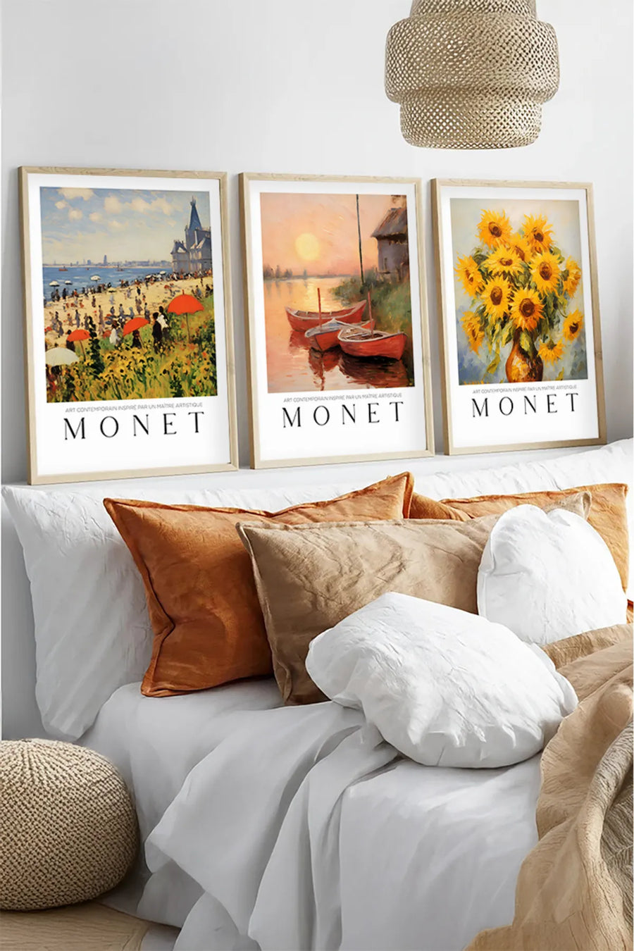 Ahşap Çerçeveli Claude Monet Tablo Seti | Huhu560