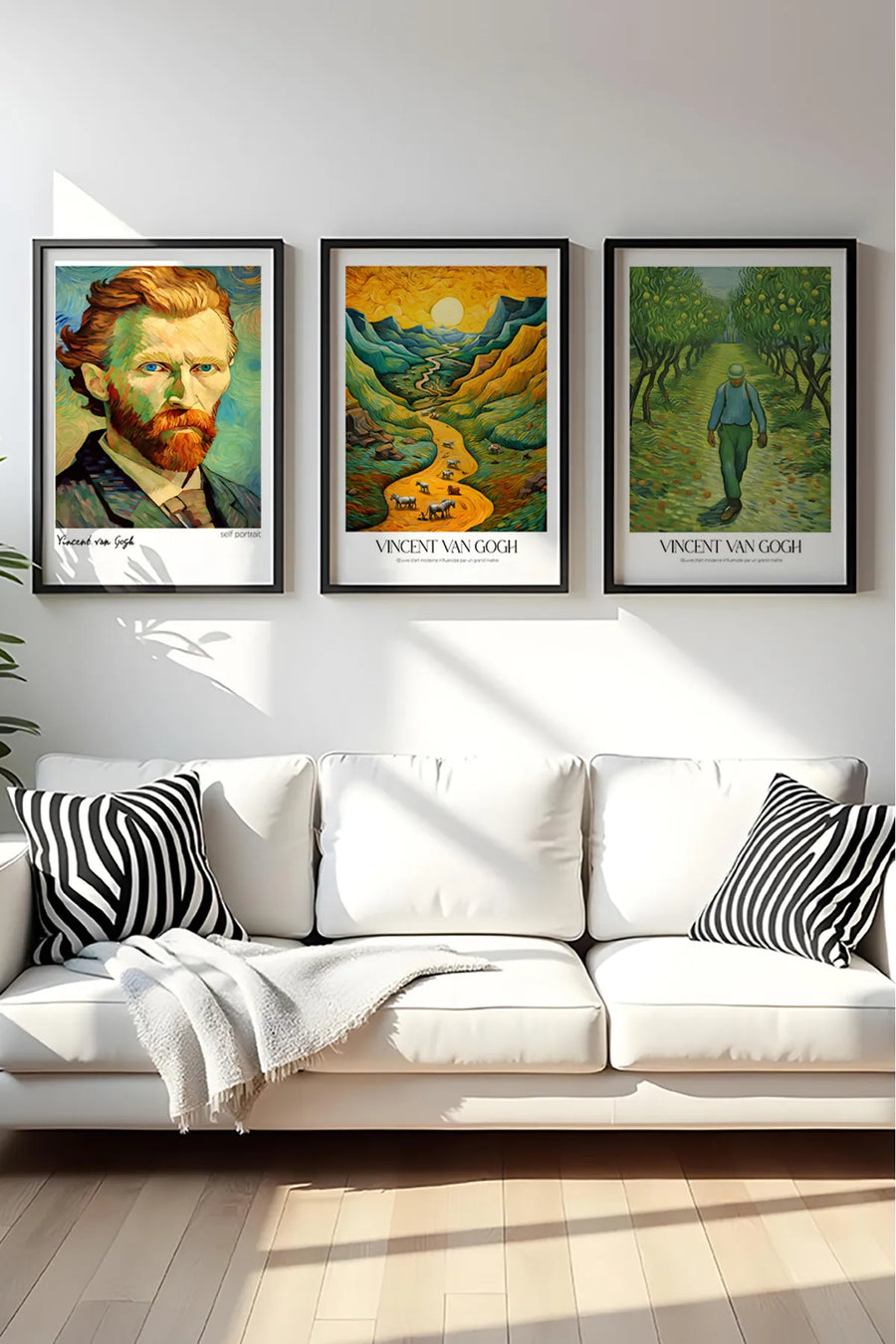 Ahşap Siyah Çerçeveli Vincent Van Gogh Tablo Seti | Huhu530