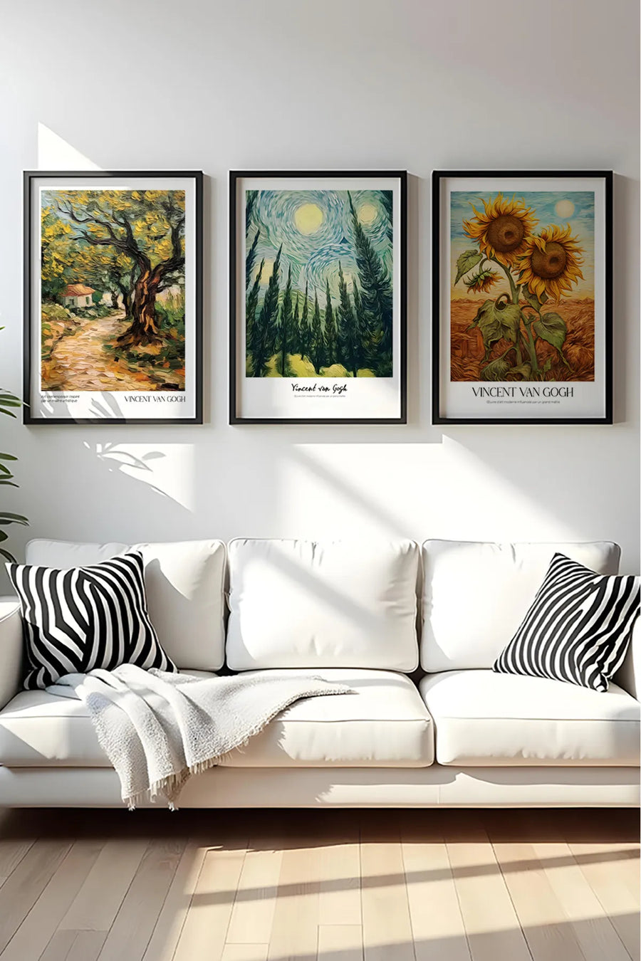 Ahşap Siyah Çerçeveli Vincent Van Gogh Tablo Seti | Huhu531