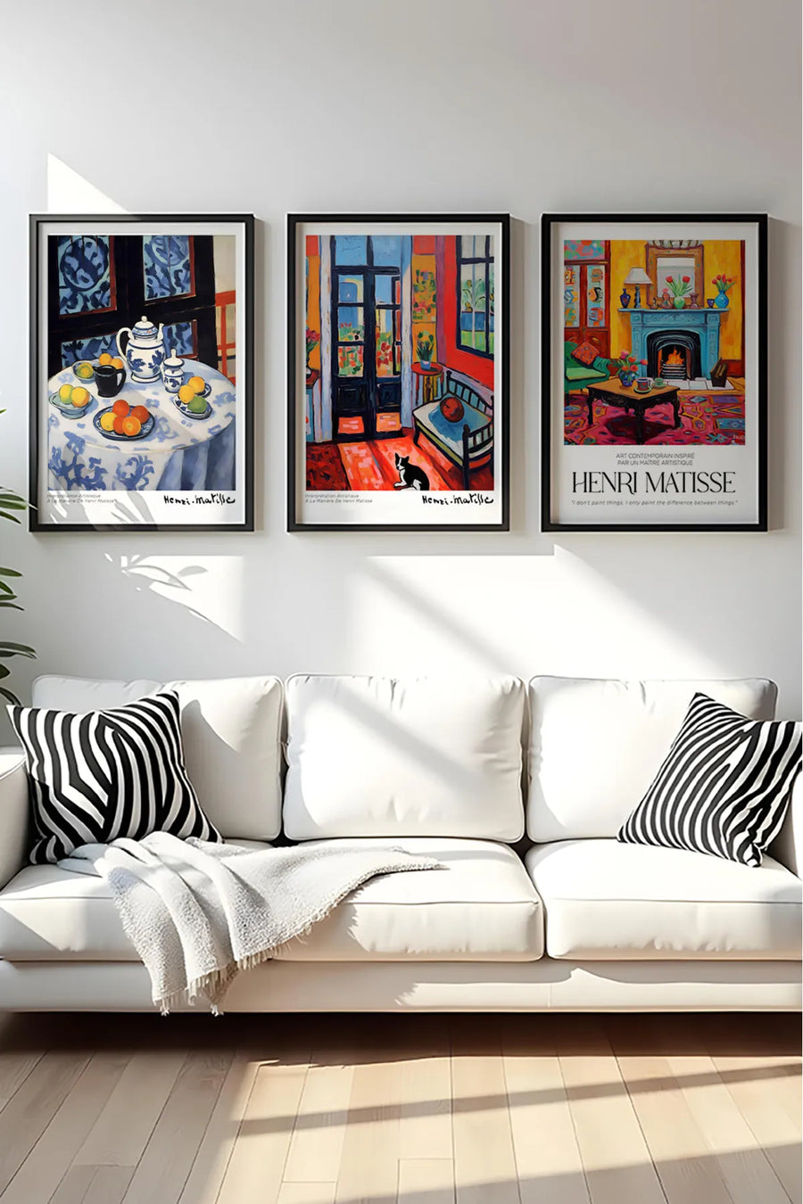 Ahşap Siyah Çerçeveli Henri Matisse Tablo Seti | Huhu540