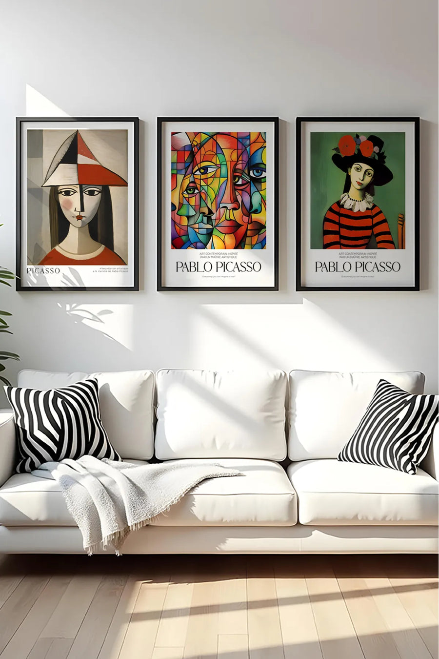 Ahşap Siyah Çerçeveli Pablo Picasso Tablo Seti | Huhu544