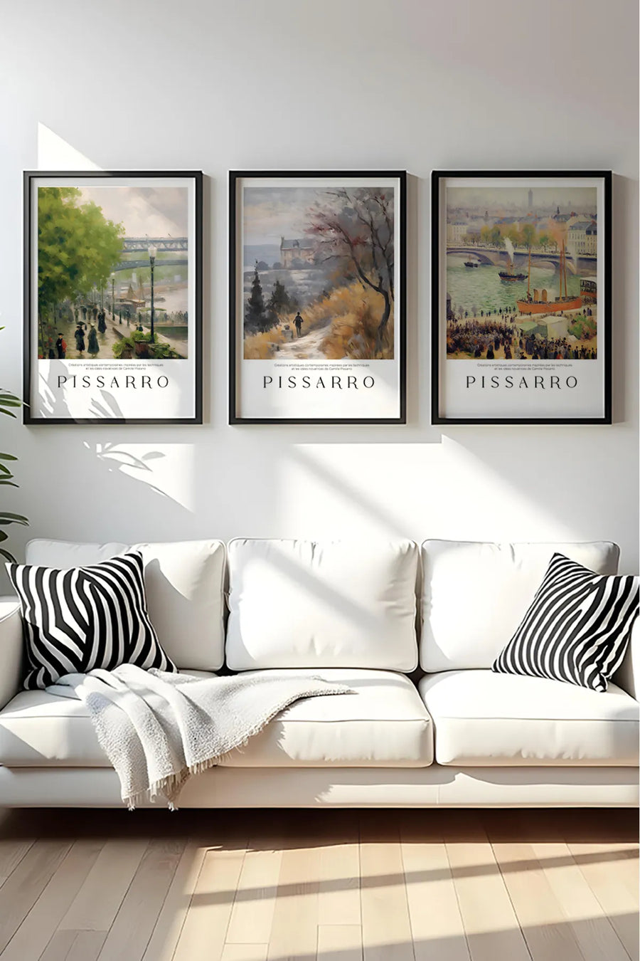 Ahşap Siyah Çerçeveli Camille Pissarro Tablo Seti | Huhu552