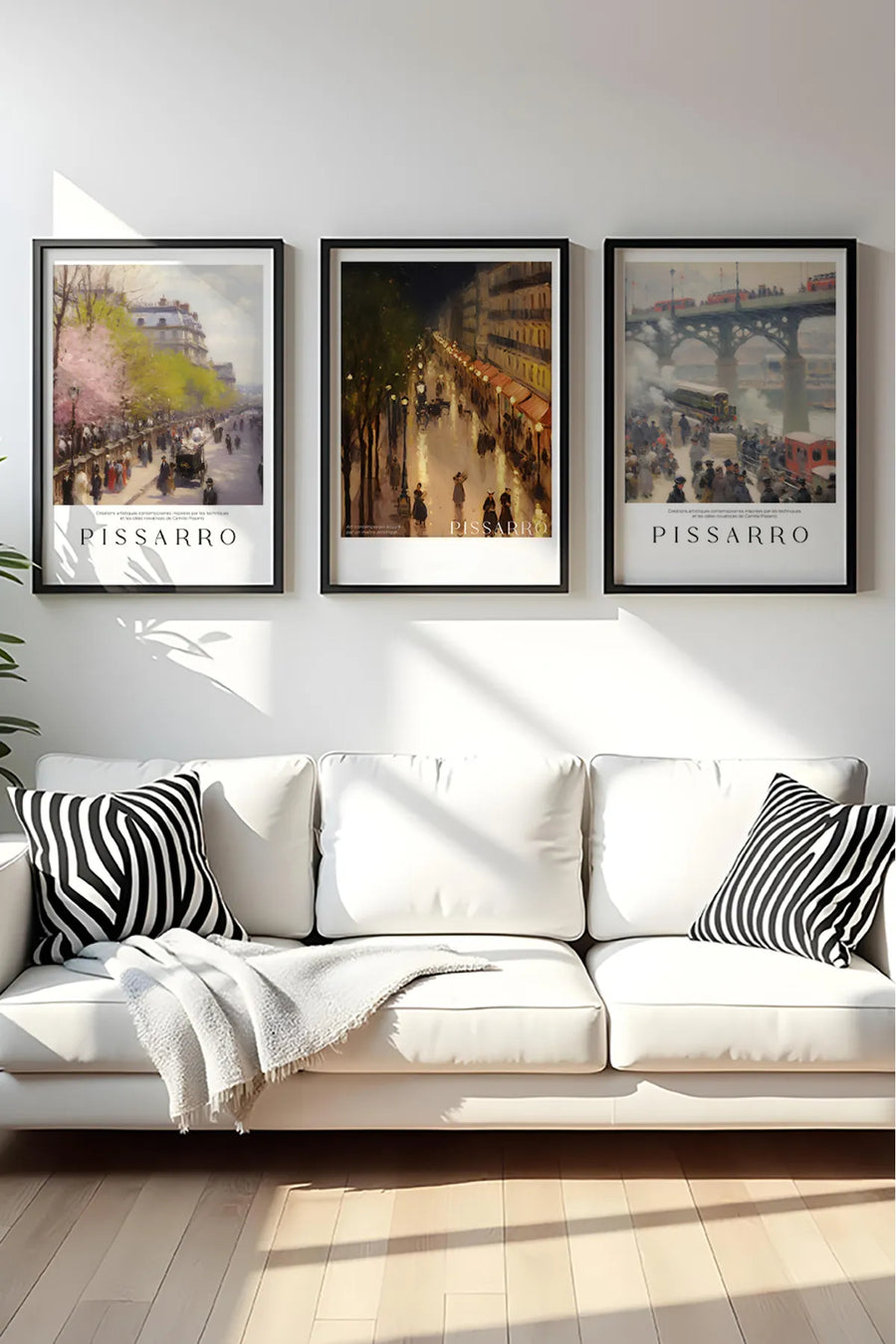 Ahşap Siyah Çerçeveli Camille Pissarro Tablo Seti | Huhu553