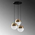 Camlı 3'lü Tepsi Sarkıt - Altın