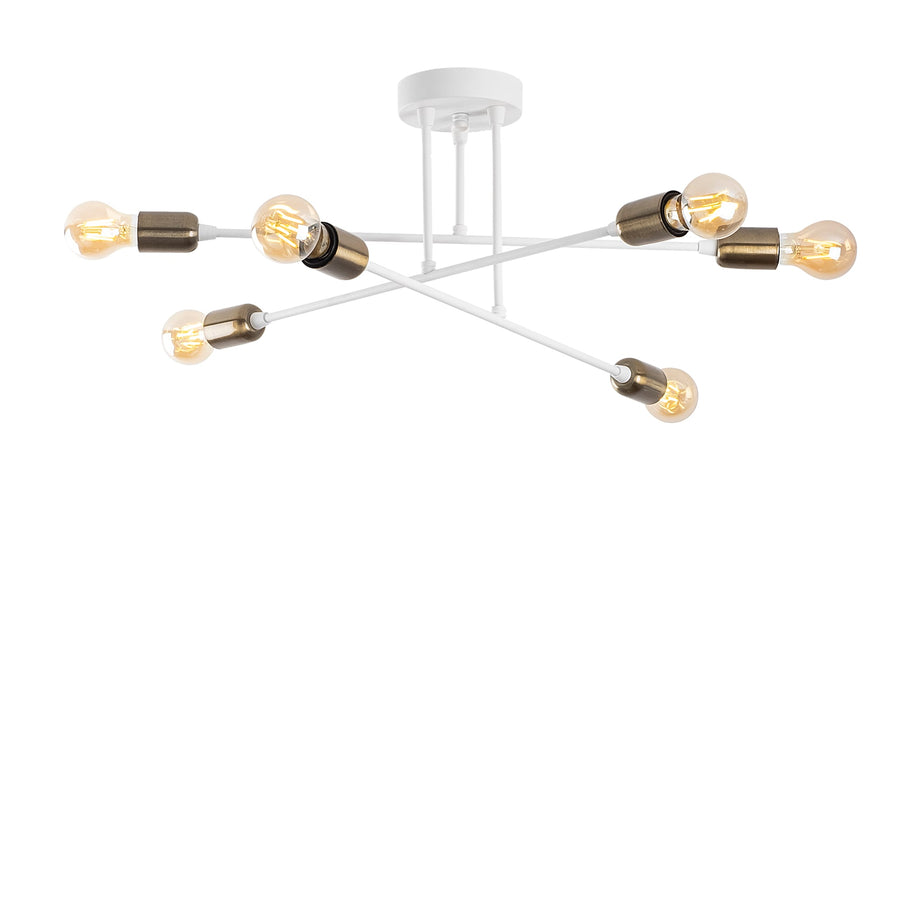 Sputnik 6'lı Metal Plafonyer - Beyaz
