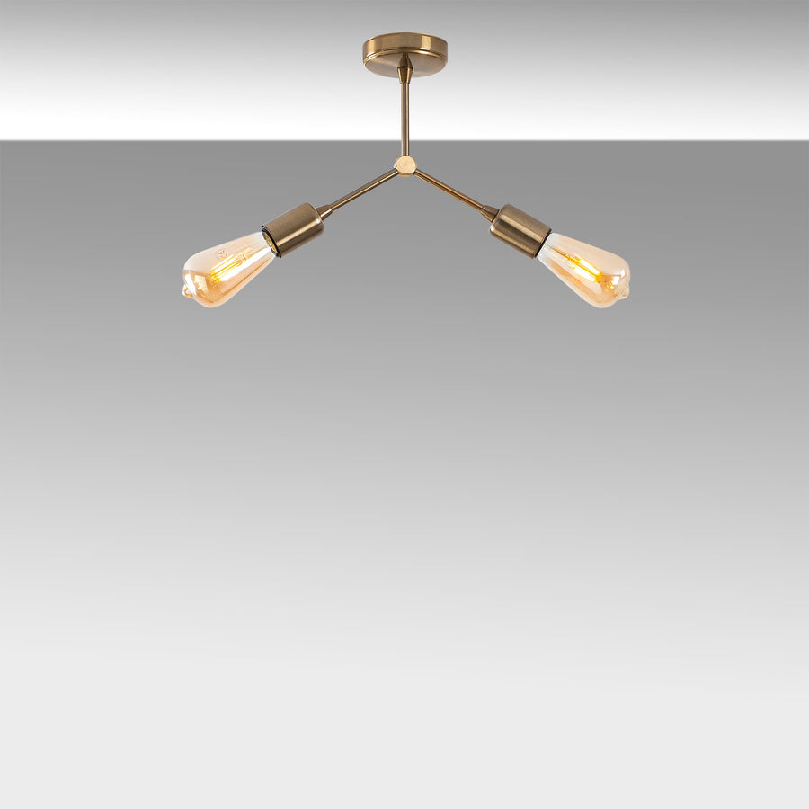 Rustik 2'li Metal Plafonyer Eskitme - Altin