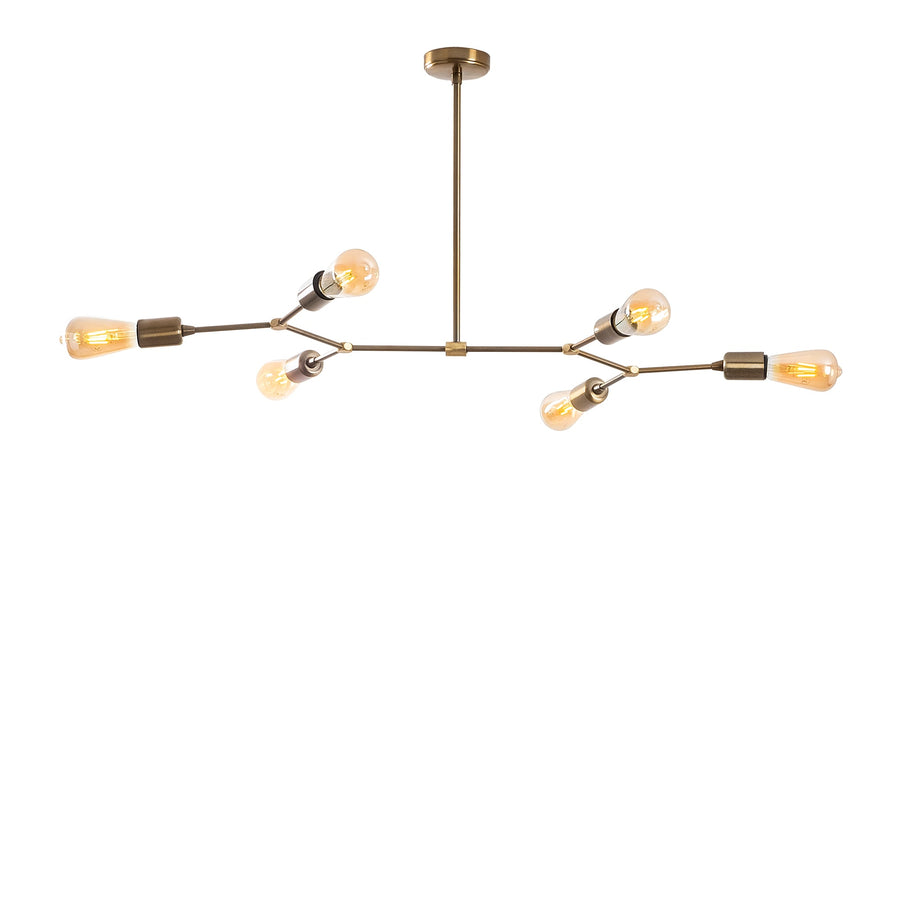 Sputnik 6'lı Metal Avize Eskitme - Altin
