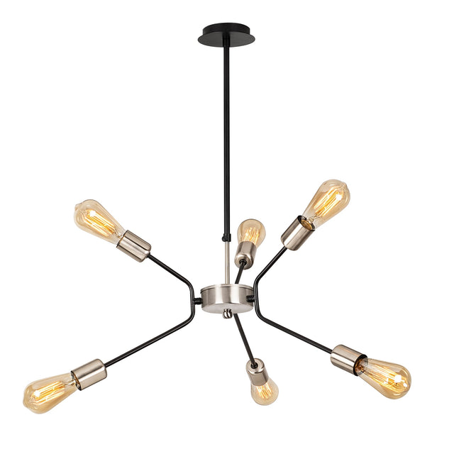 Sputnik 6'lı Avize Metal - Siyah