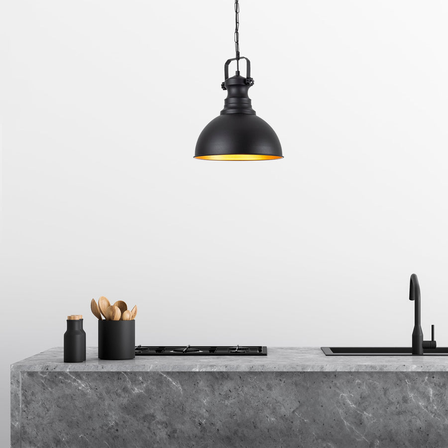 Kubbe Metal Tekli Sarkıt - Siyah