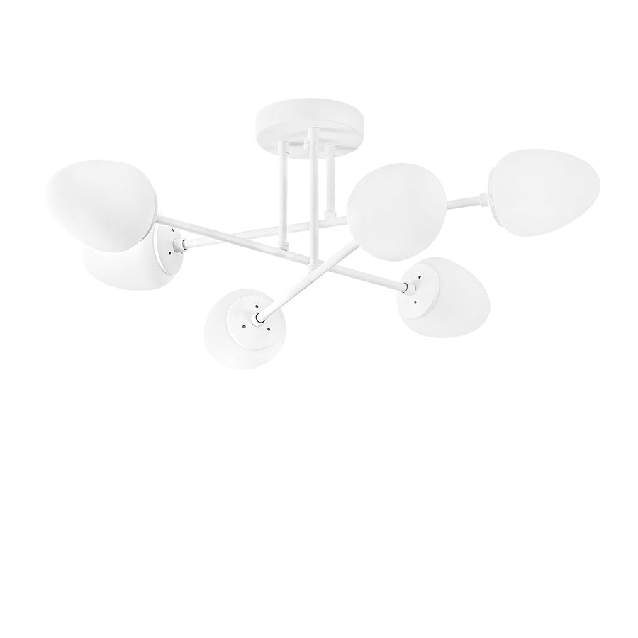 Camlı 6'lı Plafonyer Modern - Beyaz