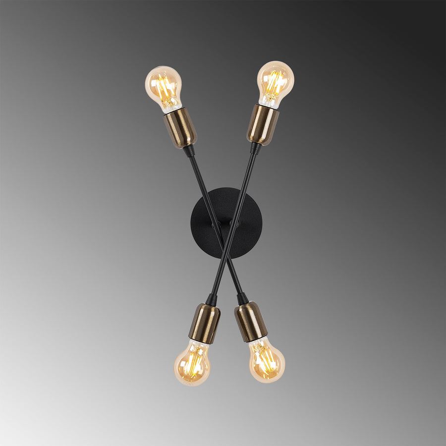 Sputnik 4'lü Metal Aplik - Siyah