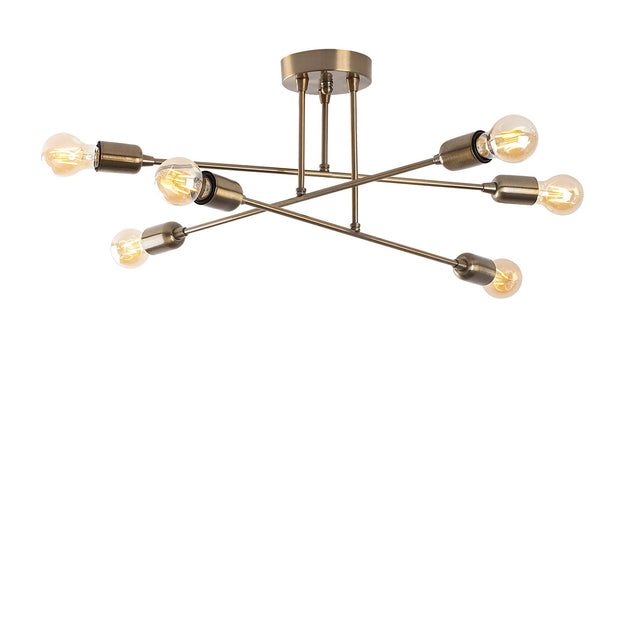 Sputnik 6'lı Metal Plafonyer - Gümüş