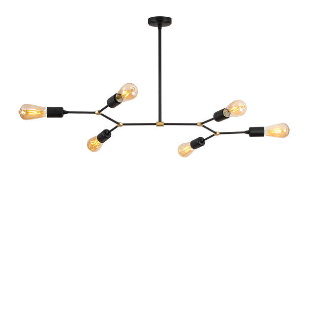 Sputnik 6'lı Metal Avize - Siyah