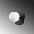 Küresel Opak Camlı Tekli Aplik - Siyah