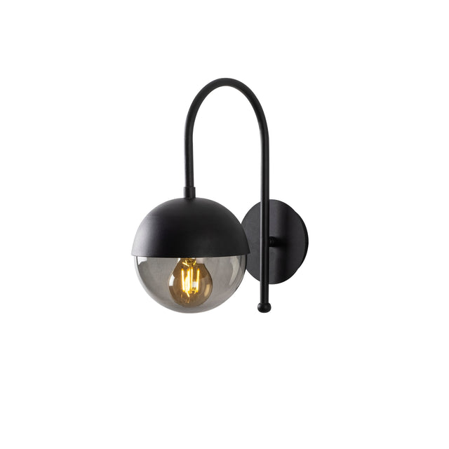 Küre Füme Cam Tekli Aplik Modern - Siyah