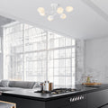 Camlı 6'lı Plafonyer Modern - Beyaz