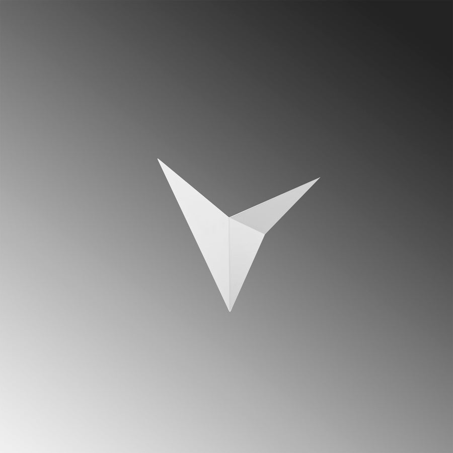 Geometrik Metal Tekli Duvar Apliği - Beyaz