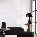 Dome Başlık Modern Metal Masa Lambası - Siyah
