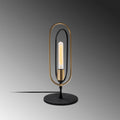 Oval Çerçeve Metal Masa Lambası - Siyah