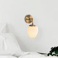 Camlı Oval Tekli Metal Aplik - Altın