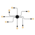 Rustik 8'li Spider Metal Plafonyer - Siyah