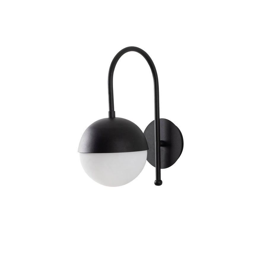 Küre Cam Tekli Aplik Modern - Siyah