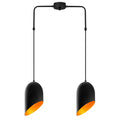 Metal 2'li Kollu Sarkıt Oval Şapka - Siyah