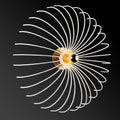 Spiral Tel Tekli Aplik Metal - Beyaz