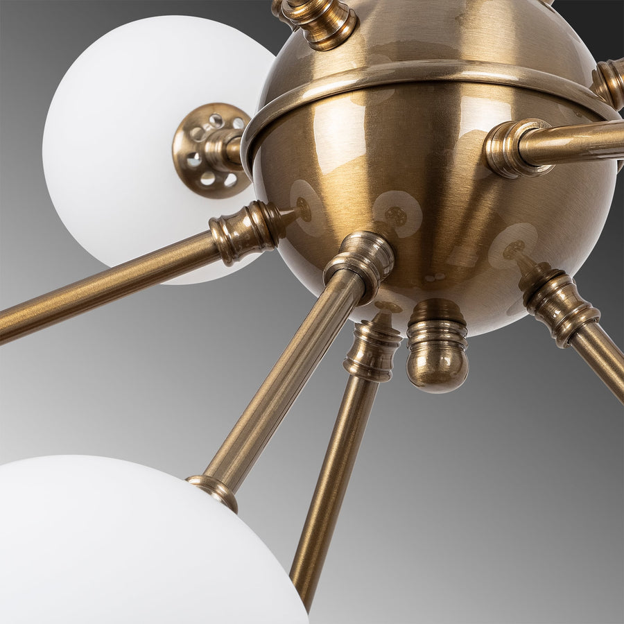Sputnik 12'li Camlı Avize - Altin