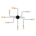 Rustik 8'li Spider Metal Plafonyer - Siyah