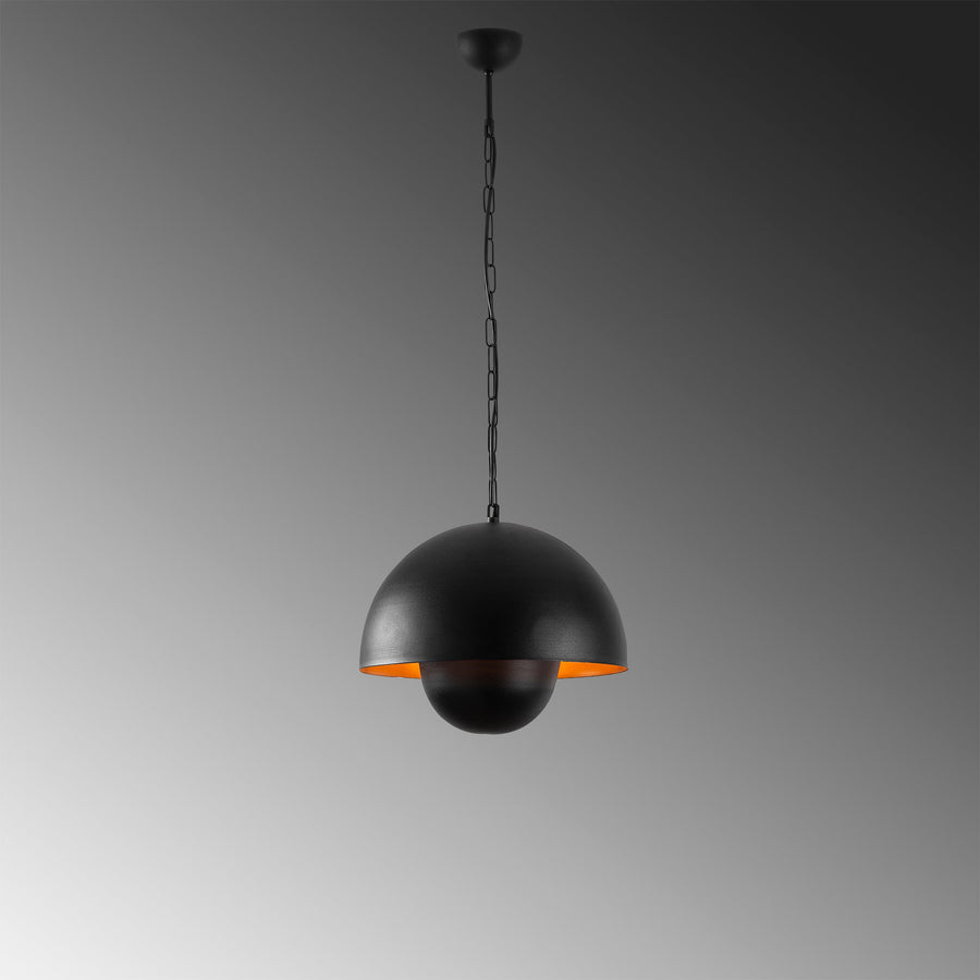 Metal Küre Tekli Sarkıt Modern - Siyah