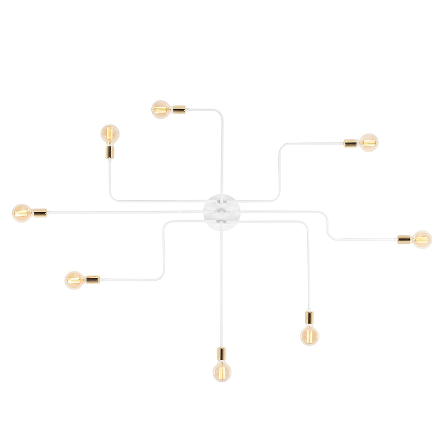 Rustik 8'li Spider Metal Plafonyer - Beyaz
