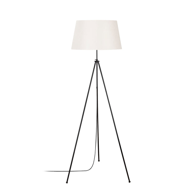 Abajurlu Tripod Modern Metal Lambader - Beyaz