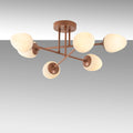 Camlı 6'lı Plafonyer Modern - Bakır