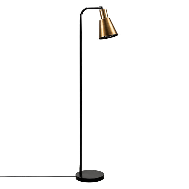 Konik Başlıklı Tekli Lambader Metal - Siyah