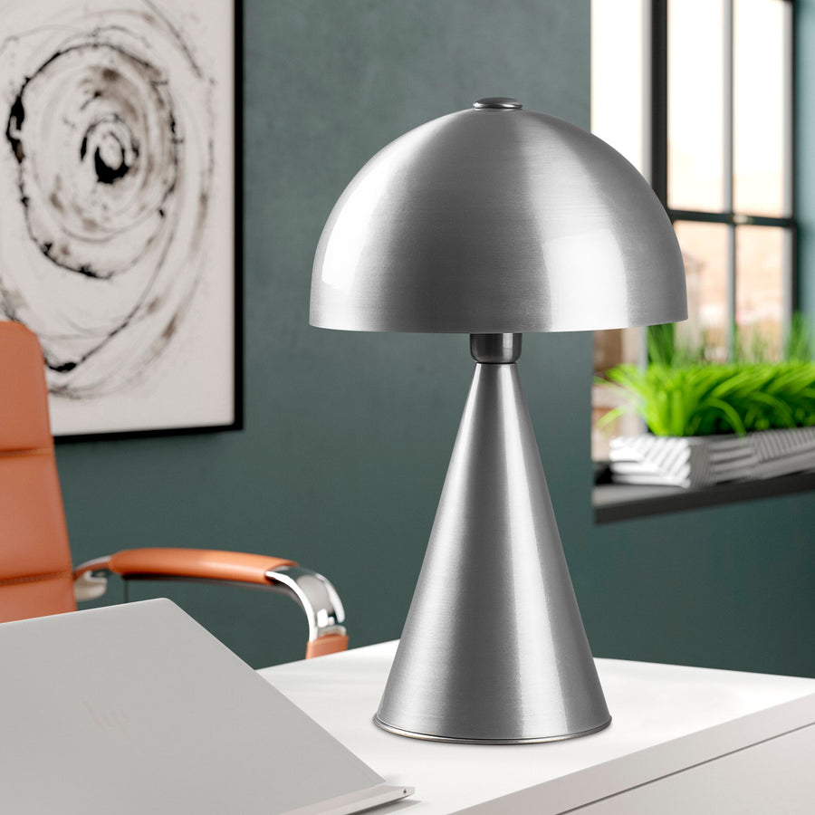 Dome Başlık Modern Metal Masa Lambası - Gumus