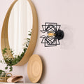 Geometrik Tel Tekli Metal Aplik - Siyah