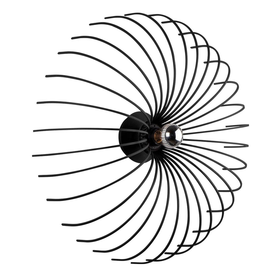 Spiral Tel Tekli Aplik Metal - Siyah